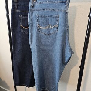 Faded Glory Women's Light and Dark Blue Straight Leg Jeans